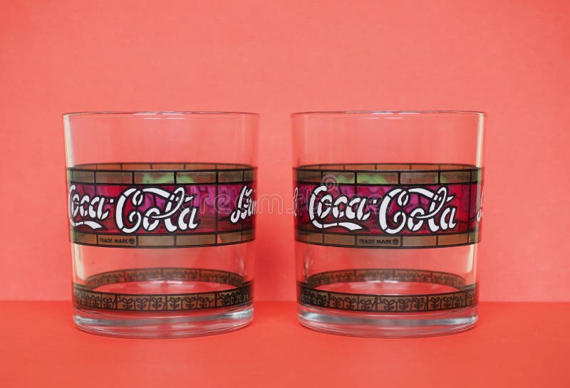 ATLANTA - APR 2020: Coca Cola glasses