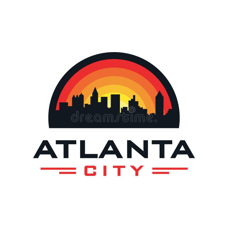 Atlanta City Skyline Horizontal Banner. Stock Vector Illustration of