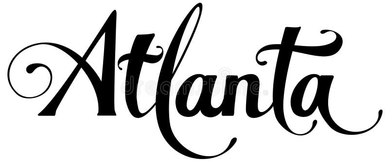 Atlanta - Custom Calligraphy Text Stock Vector - Illustration of ...