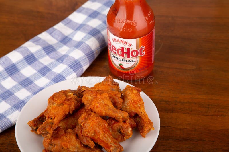 Buffalo Chicken Wings with Franks Red Hot Sauce. 