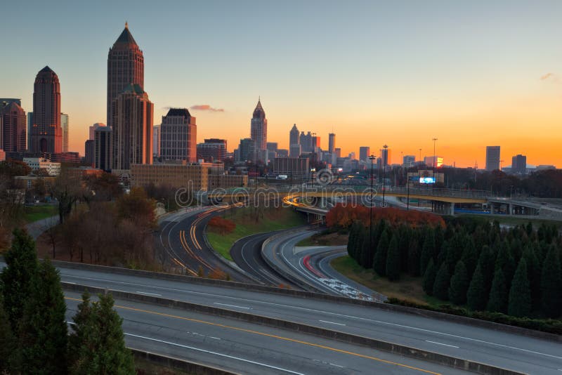 Atlanta at Sunset stock photo. Image of high 14442402