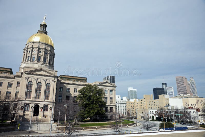 Atlanta, Georgië - de Bouw van het Capitool van de Staat royalty-vrije stock afbeeldingen Atlanta, Georgië - de Bouw van het Capitool van de Staat royalty-vrije stock afbeeldingen