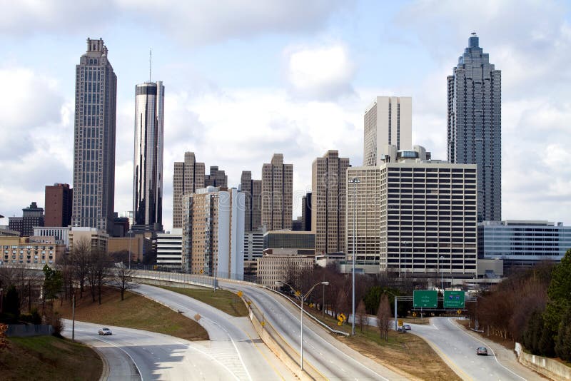 atlanta i stadens centrum horisont arkivbild atlanta i stadens centrum horisont arkivbild