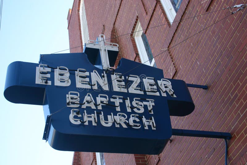 ATLANTA, GA - JAN 15: The historic sign for Ebenezer Baptist Church hangs during renovations, on what would have been Martin Luther King Jr's 82nd birthday, January 15, 2011. ATLANTA, GA - JAN 15: The historic sign for Ebenezer Baptist Church hangs during renovations, on what would have been Martin Luther King Jr's 82nd birthday, January 15, 2011.