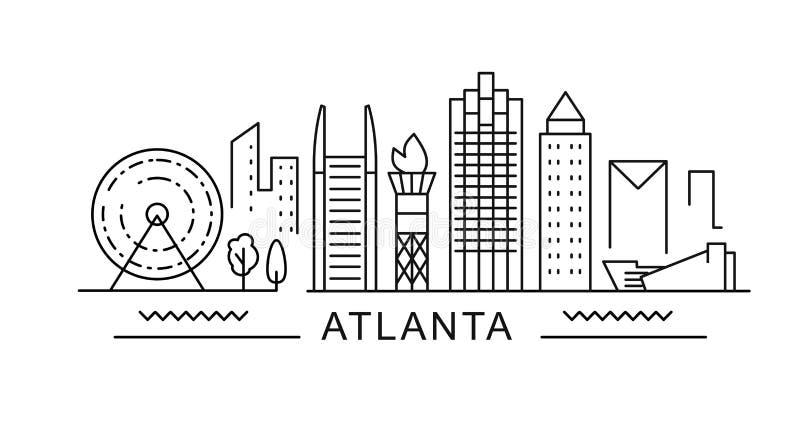 Atlanta Georgia Skyline Word Art Typography Typographical Print Poster Color