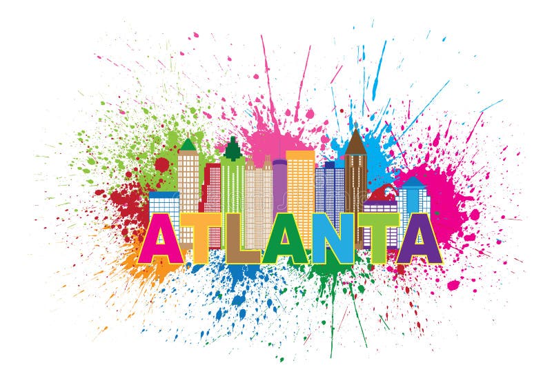 Atlanta Georgia Typography. Colorful text