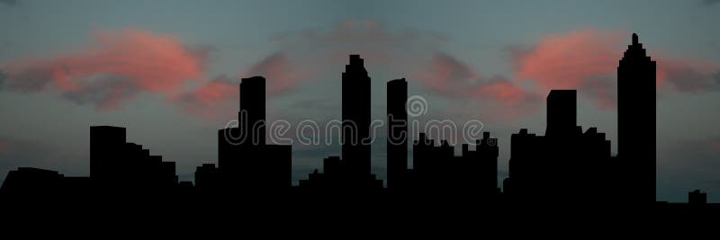 Atlanta skyline at sunset vector illustration