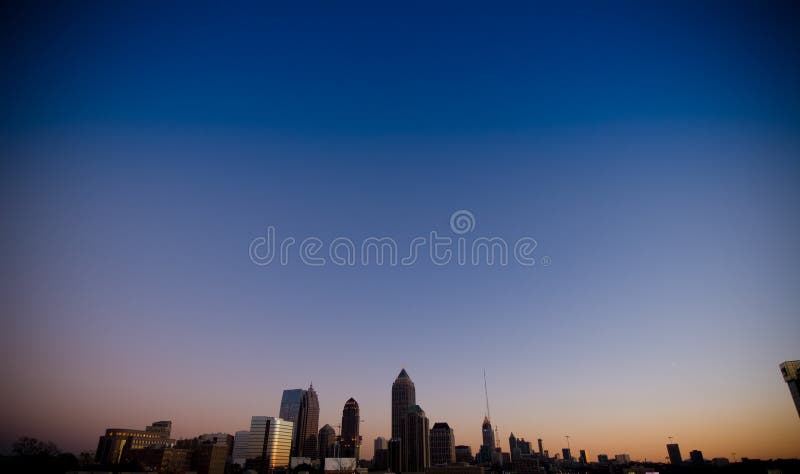 Atlanta skyline at sunset