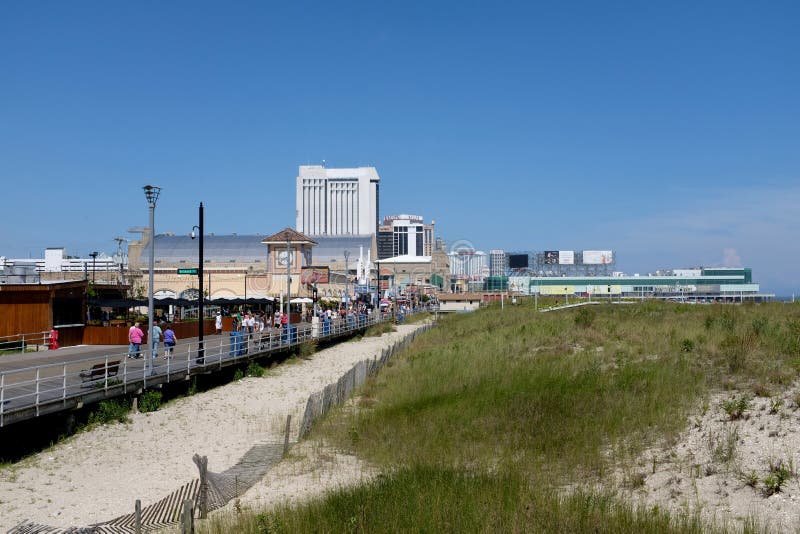 Atlantic City Beach and Boardwalk and Sand Dunes