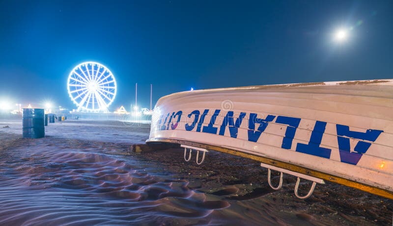 Atlantic city,new jersey,usa. 09-04-17: Atlantic City Boardwalk at night