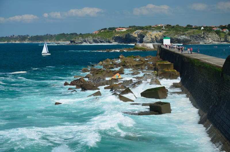 Atlantic Coast  Resort Saint  Jean de Luz Stock Photo 