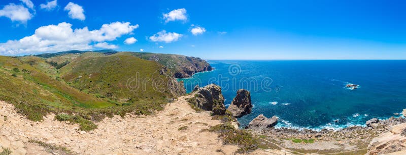 Atlantic Ocean Coast in Portugal Stock Image - Image of aerial, landscape: 89407525