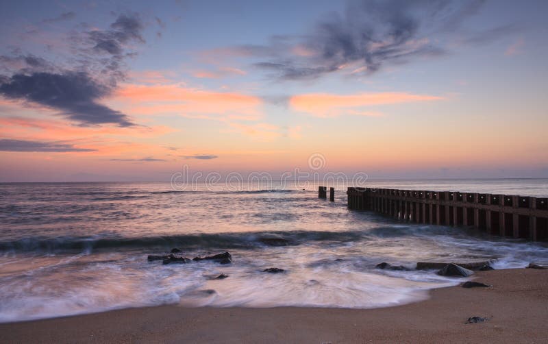 Atlantic Ocean Sunrise Hatteras North Carolina Stock Photo - Image of