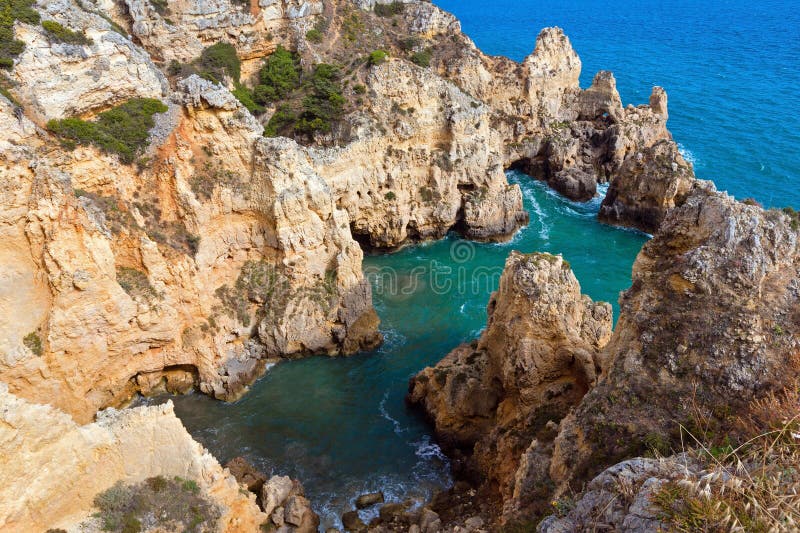 Atlantic rocky coastline (Ponta da Piedade, Lagos, Algarve, Port