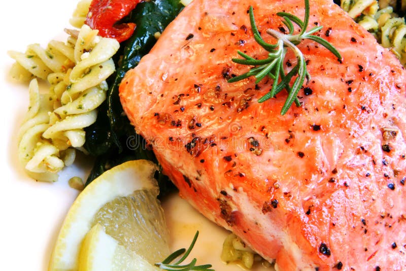 Atlantic Salmon and Pasta Salad Stock Photo - Image of sundried ...
