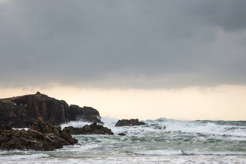 Atlantic waves at Mangursta beach on the Isle of Lewis in the Outer Hebrides. Atlantic waves at Mangursta beach on the Isle of Lewis in the Outer Hebrides.