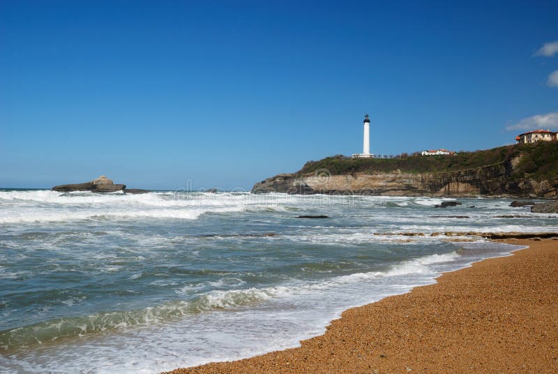 Atlantic waves surging towards coas near Biarritz.