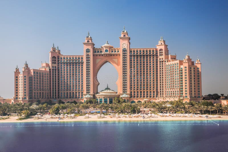 Atlantis, het Hotel van de luxepalm in Doubai, Verenigde Arabische Emiraten stock fotografie Atlantis, het Hotel van de luxepalm in Doubai, Verenigde Arabische Emiraten stock fotografie