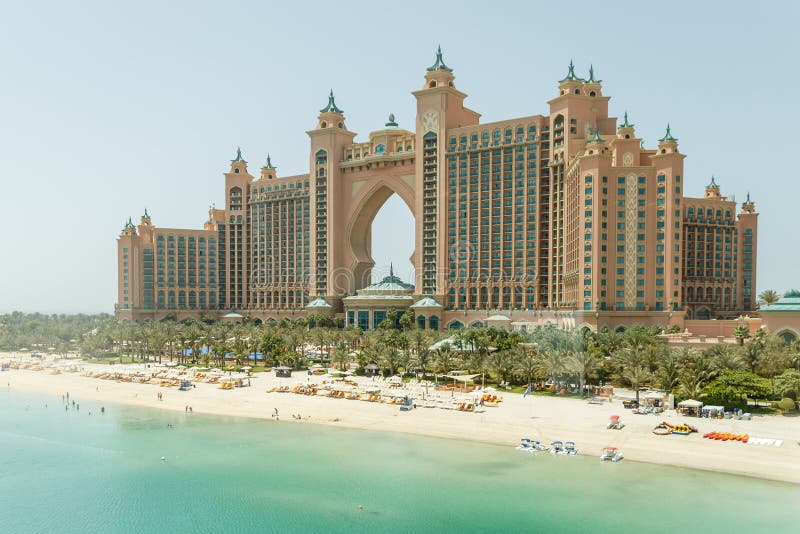 Atlantis, the Palm Hotel the View from Monorail, Dubai Stock Photo ...