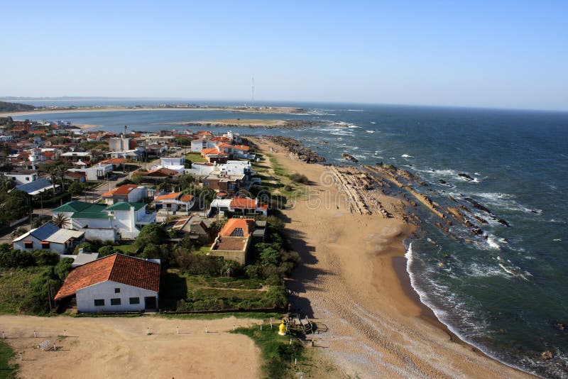 Atlantisk kustlinje, La Paloma, Uruguay royaltyfria bilder Atlantisk kustlinje, La Paloma, Uruguay royaltyfria bilder