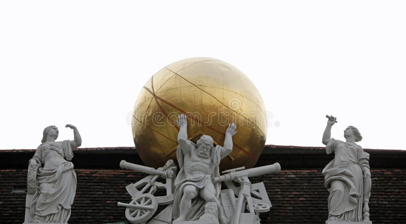 Atlas, apoiando o globo celestial fotos de stock Atlas, apoiando o globo celestial fotos de stock