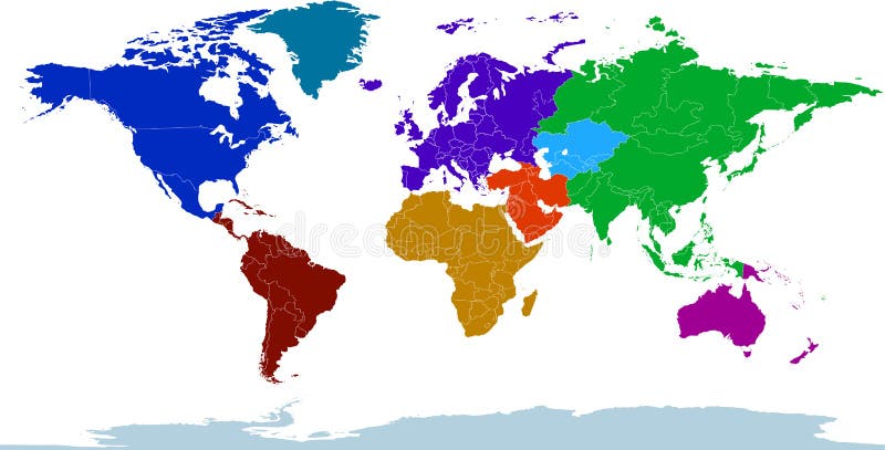 Atlas van Gekleurde Continenten