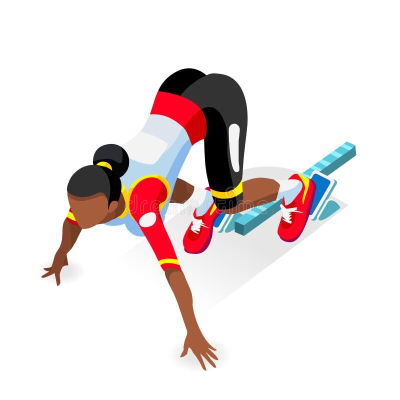Atleta del corridore dello sprinter all'insieme dell'icona dei giochi di estate di Olympics di inizio della corsa di atletica del royalty illustrazione gratis Atleta del corridore dello sprinter all'insieme dell'icona dei giochi di estate di Olympics di inizio della corsa di atletica del royalty illustrazione gratis