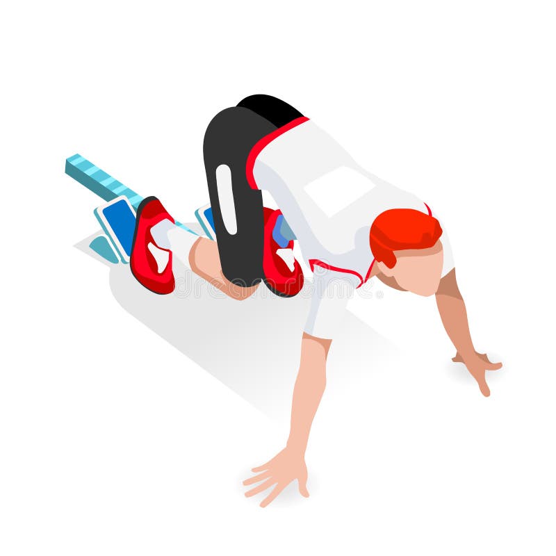 Atleta del corridore dello sprinter all'insieme dell'icona dei giochi di estate di Olympics di inizio della corsa di atletica del illustrazione di stock Atleta del corridore dello sprinter all'insieme dell'icona dei giochi di estate di Olympics di inizio della corsa di atletica del illustrazione di stock