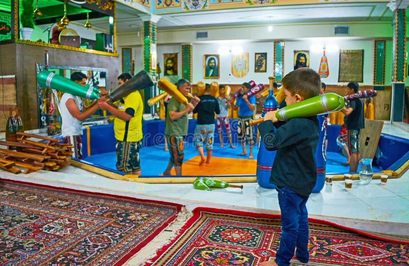Atleta futuro, Zurkhaneh, Kerman, Iran immagine stock libera da diritti