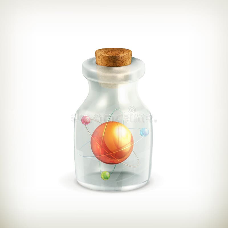 Atom in a bottle, icon