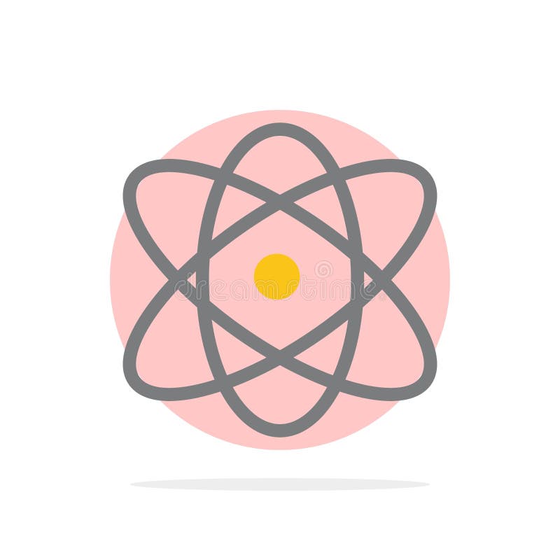 Atom, Education, Physics, Science Abstract Circle Background Flat color Icon stock illustration