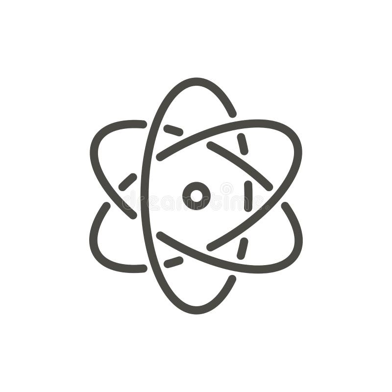 Atom Icon Vector. Line Nuclear Symbol. Stock Vector - Illustration of