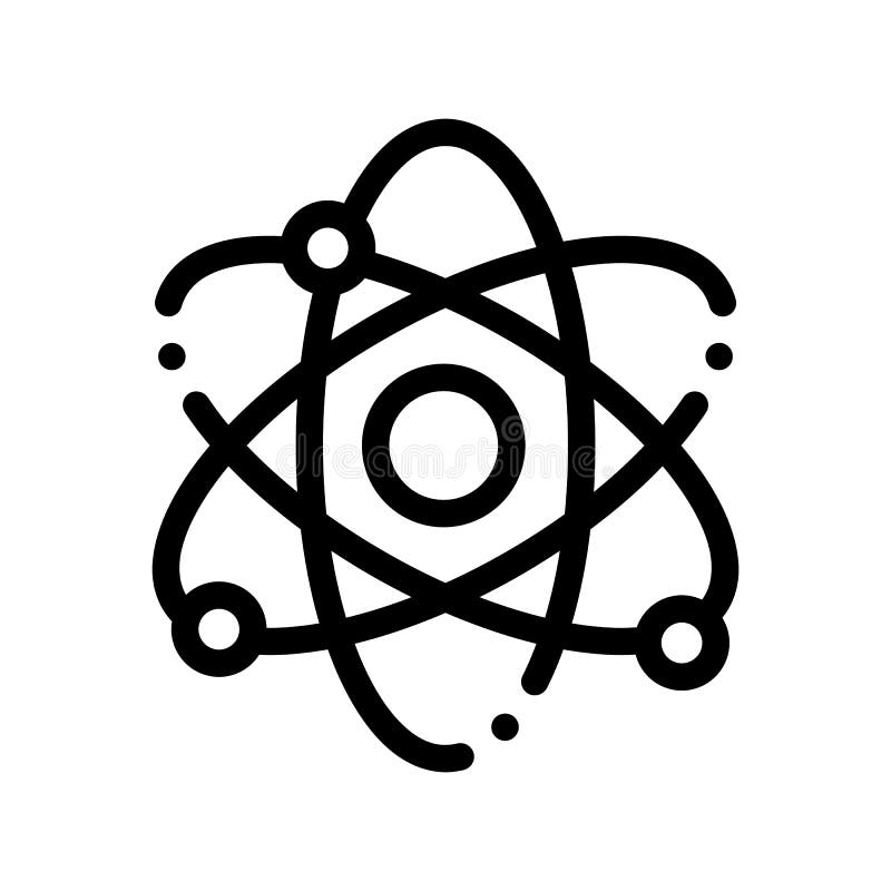 Atom Nucleus And Electron Vector Thin Line Icon stock illustration Atom Nucleus And Electron Vector Thin Line Icon stock illustration