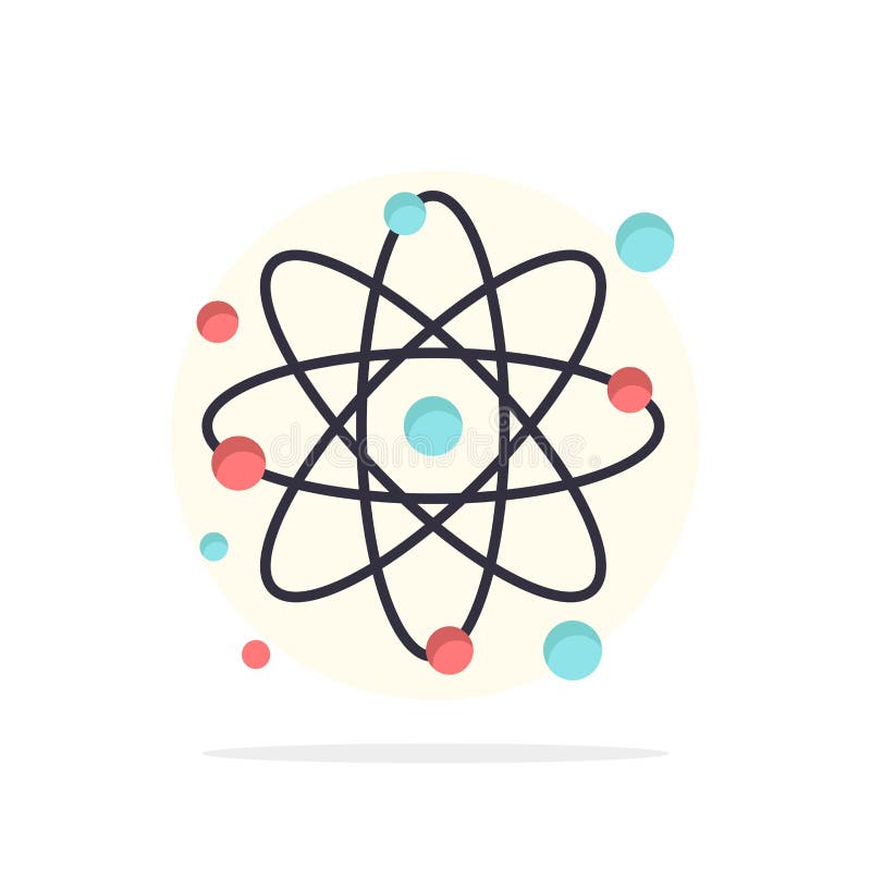 Atom, Particle, Molecule, Physics Abstract Circle Background Flat color Icon stock illustration