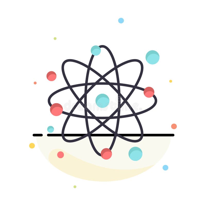 Atom, Particle, Molecule, Physics Business Logo Template. Flat Color royalty free illustration