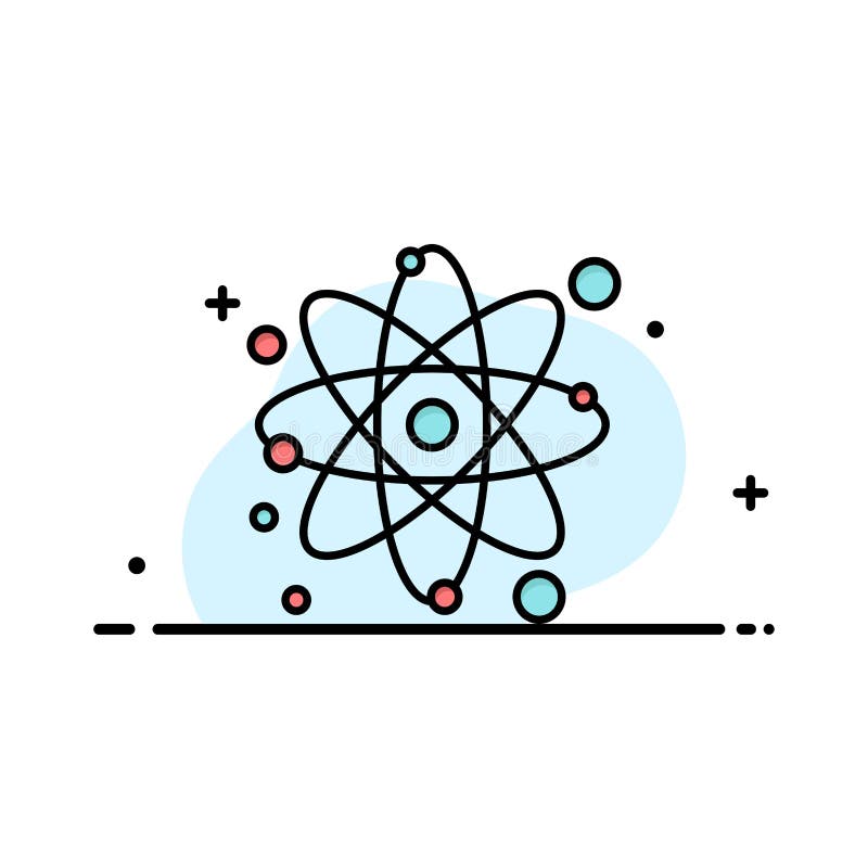 Atom, Particle, Molecule, Physics Business Logo Template. Flat Color stock illustration