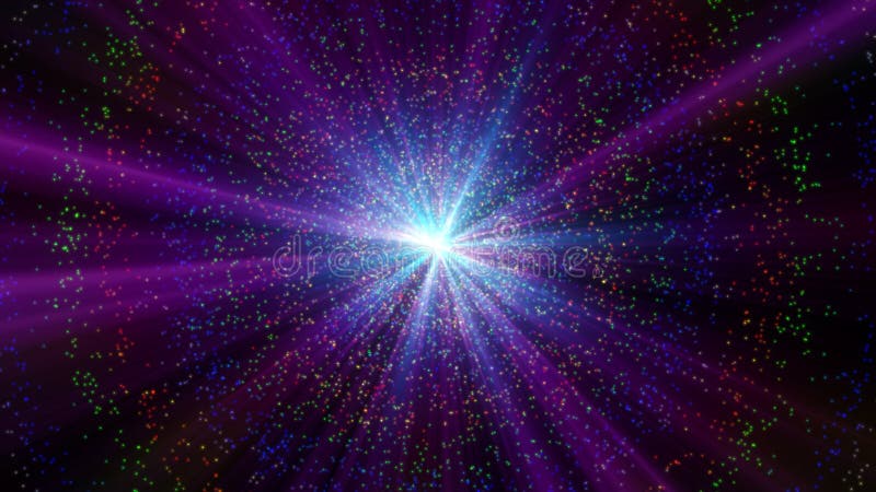 Atom particle ray light color abstract vector illustration