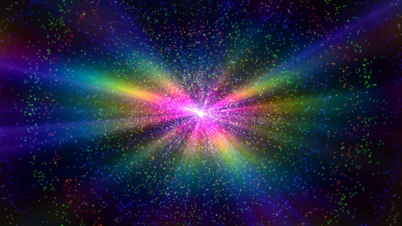 Atom particle ray light color abstract vector illustration