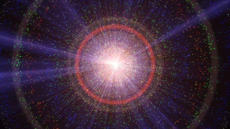 Atom particle ray light color abstract vector illustration
