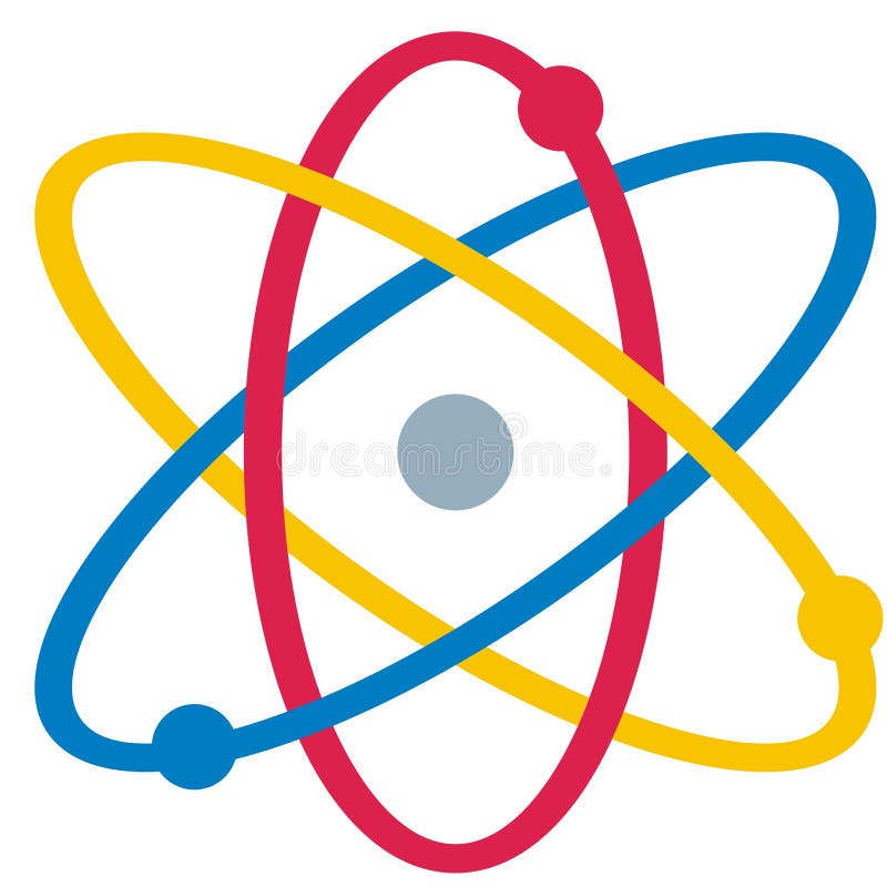 Atom Particle Vector Icon, colored symbol stock illustration