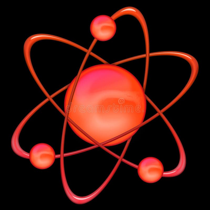 Atom red - black background