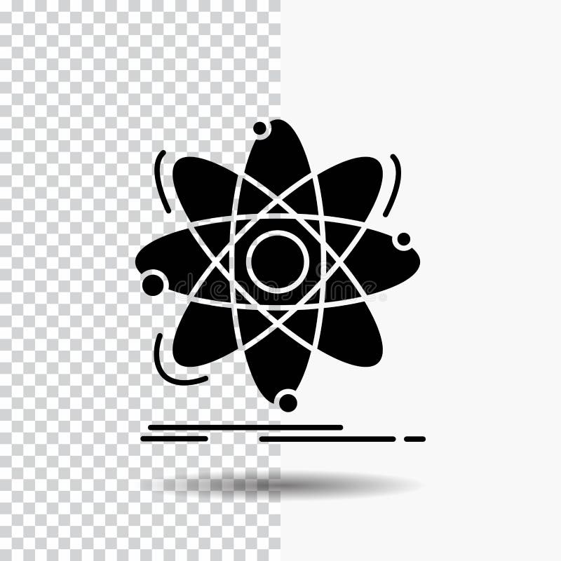 Atom, science, chemistry, Physics, nuclear Glyph Icon on Transparent Background. Black Icon stock illustration