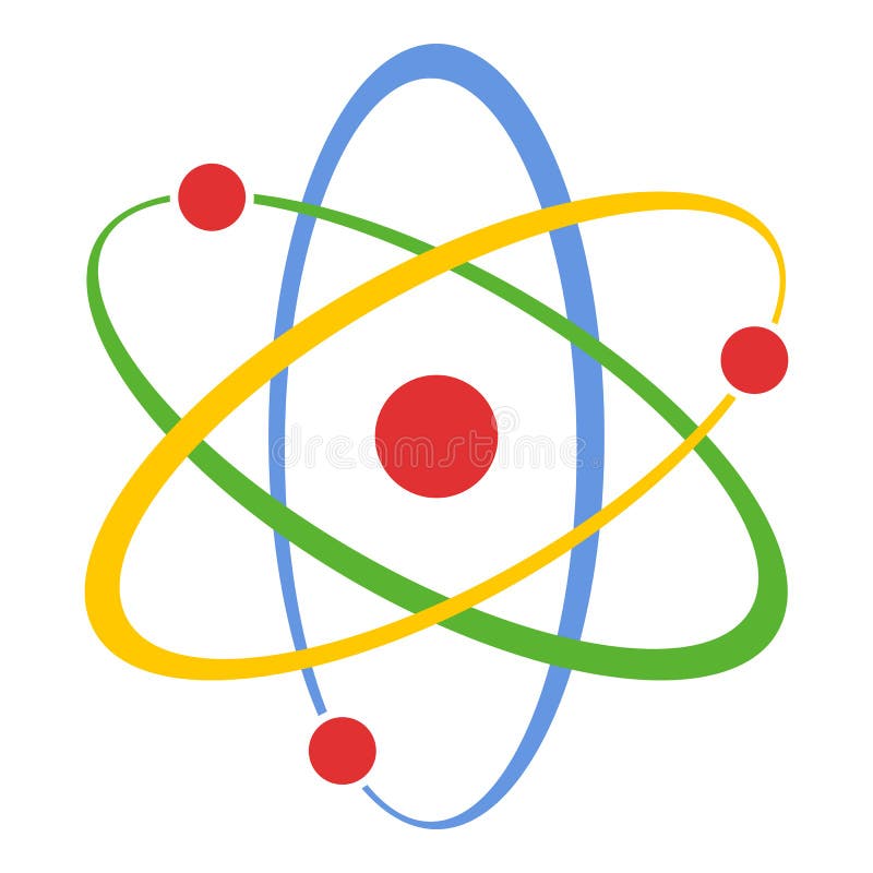 Atom Science Concept Flat Icon auf Weiß lizenzfreie abbildung Atom Science Concept Flat Icon auf Weiß lizenzfreie abbildung