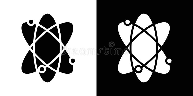 Atom scientific icon linear logo isolated vector illustration