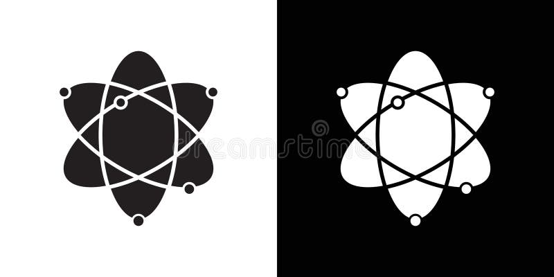 Atom scientific icon Vector flat thin line illustration stock illustration