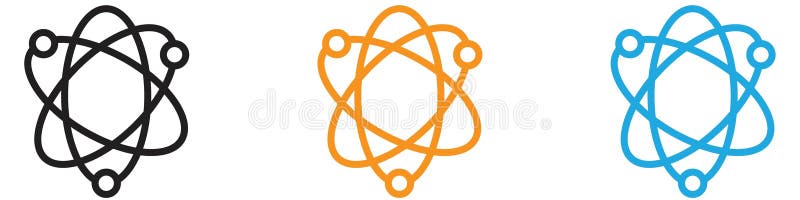 Atom scientific icon vector logo set collection for web app ui vector illustration