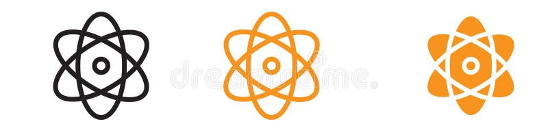 Scientific Atom Icon for Research and Innovation Projects in Scientific Content royalty free illustration