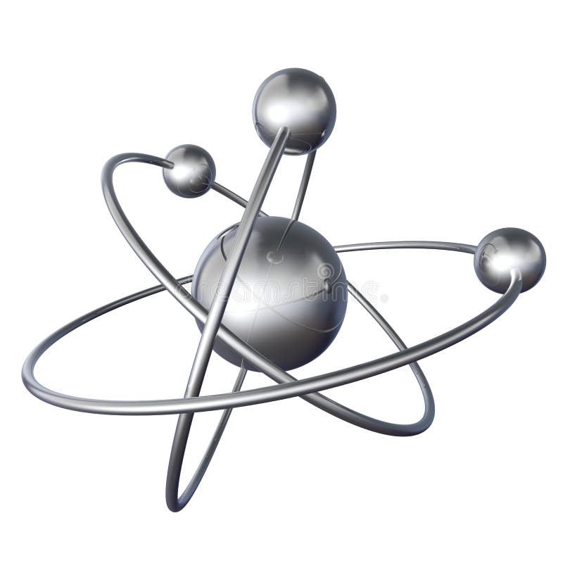 Atom structure on a black background