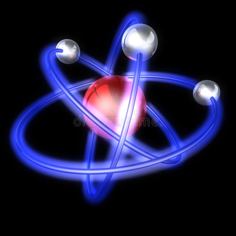 Atom structure on a black background