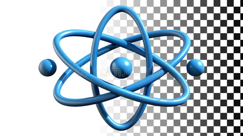 Atom symbol, science atom, chemistry symbol, atomic model, physics atom png transparent image Generative AI stock illustration